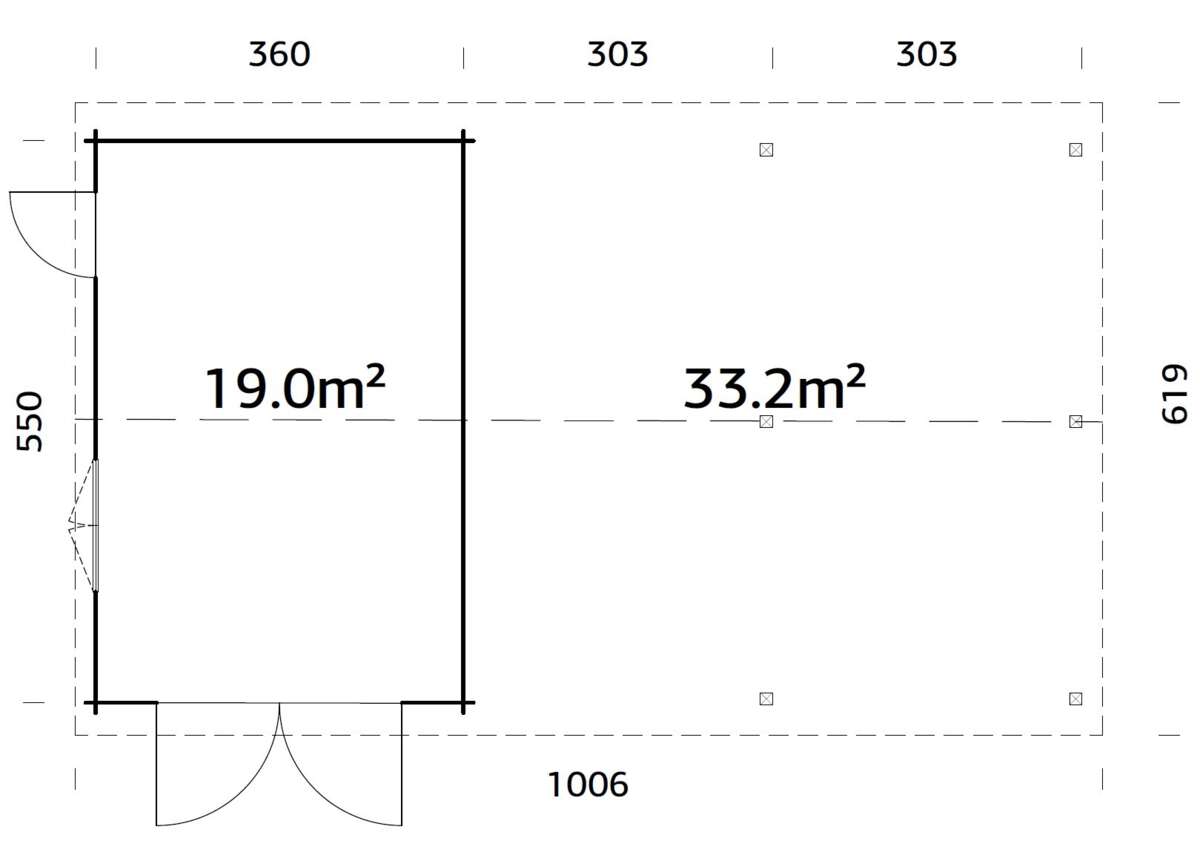 Palmako Roger maxi-bod 19,0+33,2 m²