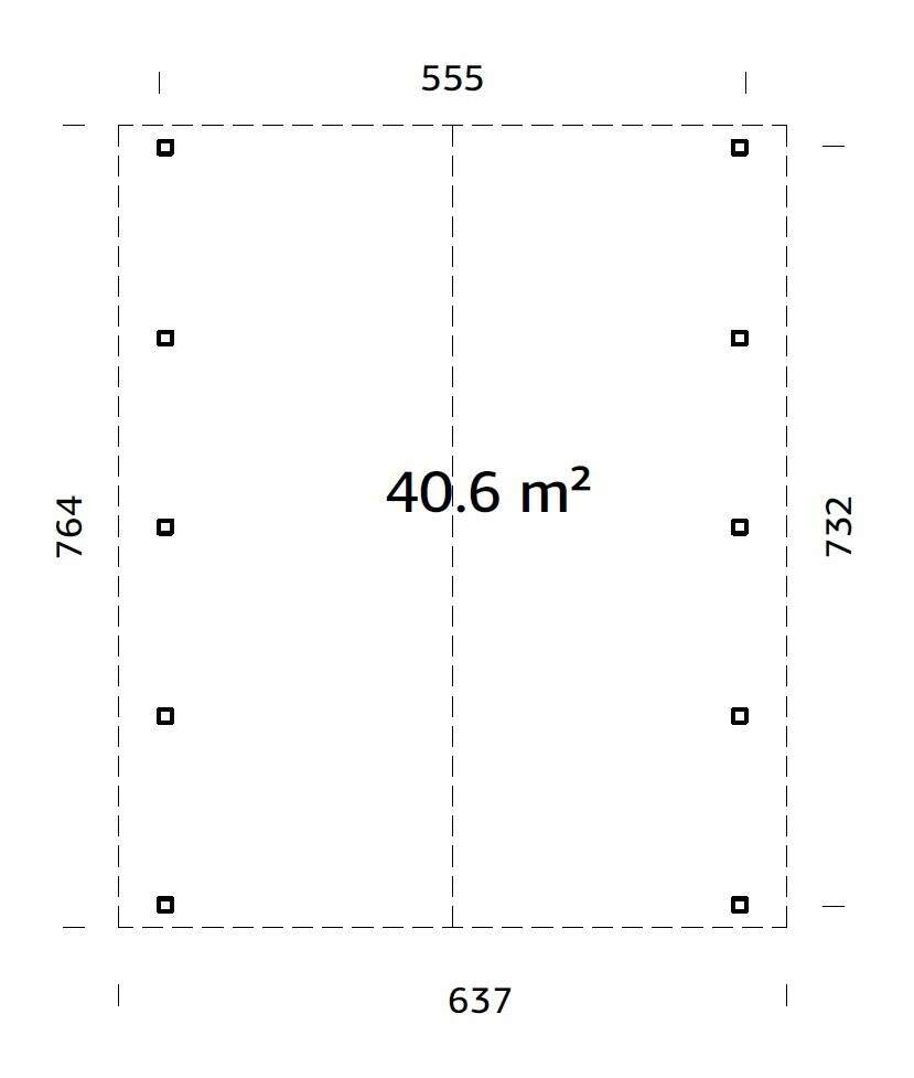 Palmako Robert carport 40,6 m²