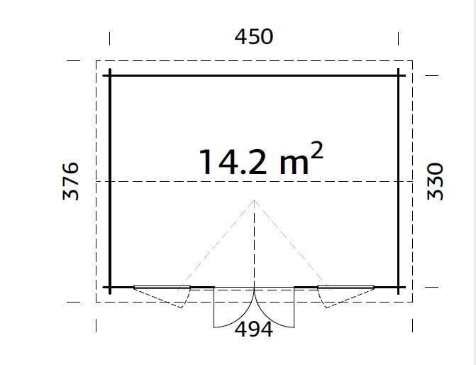 Palmako Claudia hagestue 14,2 m²