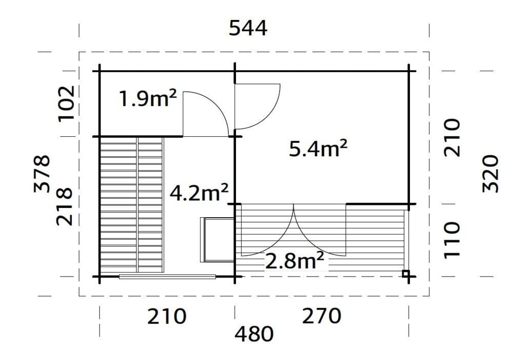 Palmako Sanna badstue 11,5 m²