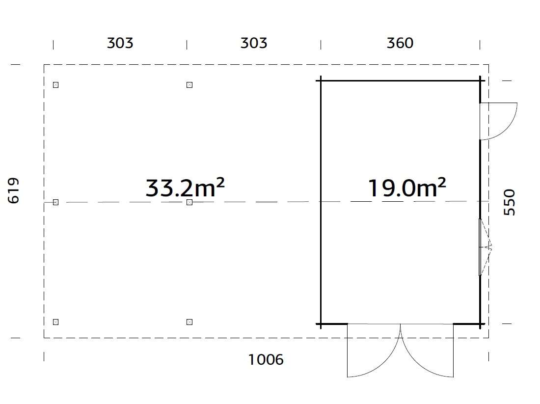 Palmako Roger maxi-bod 19,0+33,2 m²