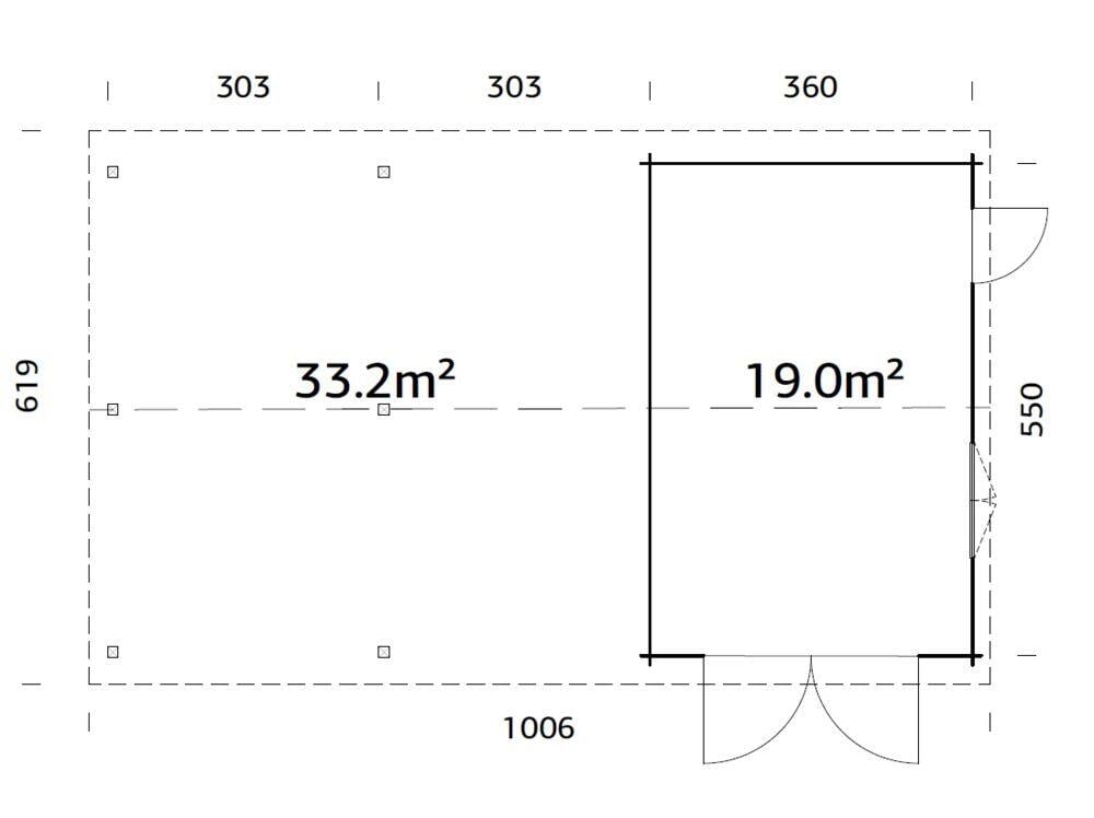 Palmako Roger maxi-bod 19,0+33,2 m²