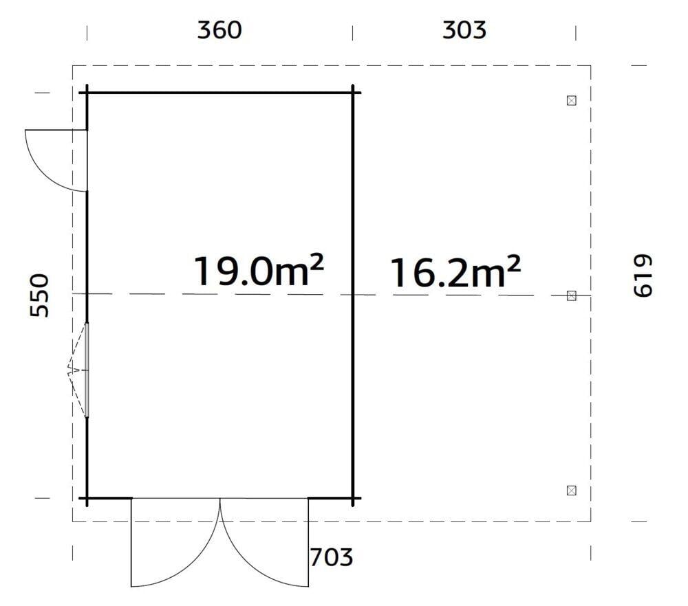 Palmako Roger maxi-bod 19,0+16,2 m²