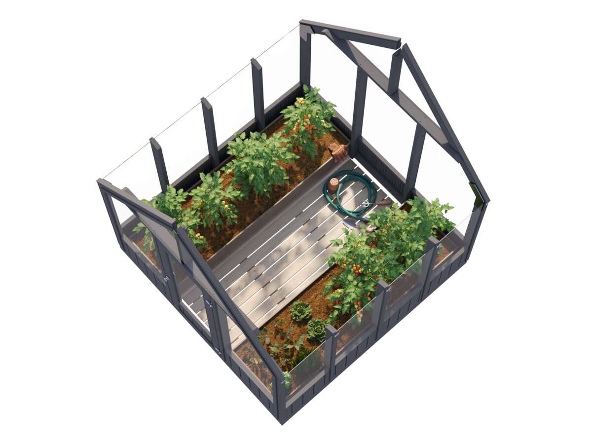 Palmako Emilia veksthus 5,4 m² gråmalt