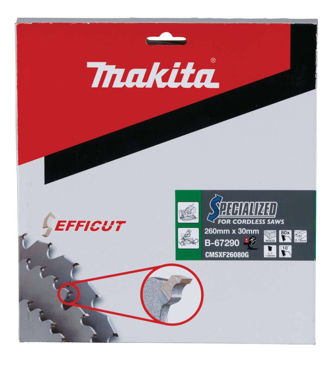 Makita Efficut T.C.T., 260 x 30 mm, 80 T sirkelsagblad