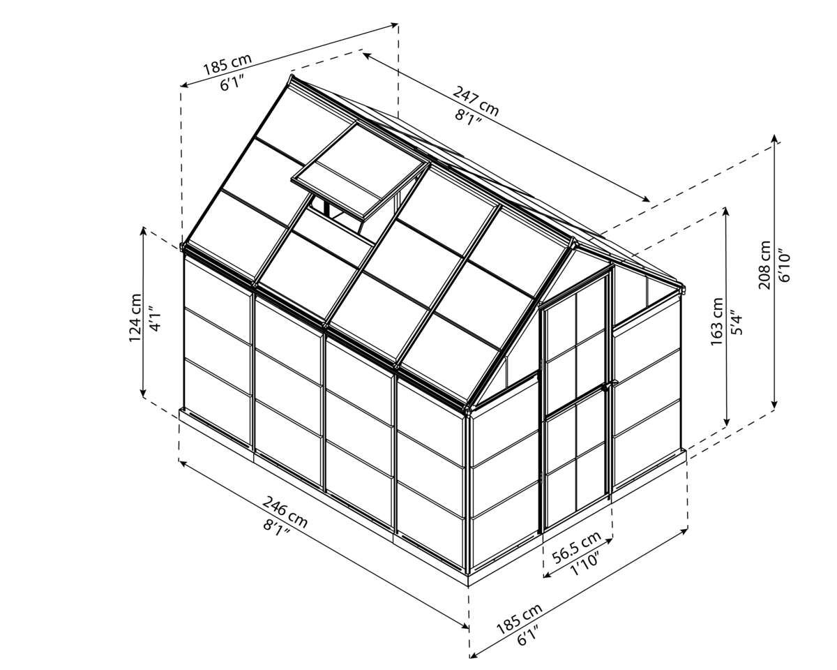 Palram - Canopia Harmony sølv drivhus 4,6 m²