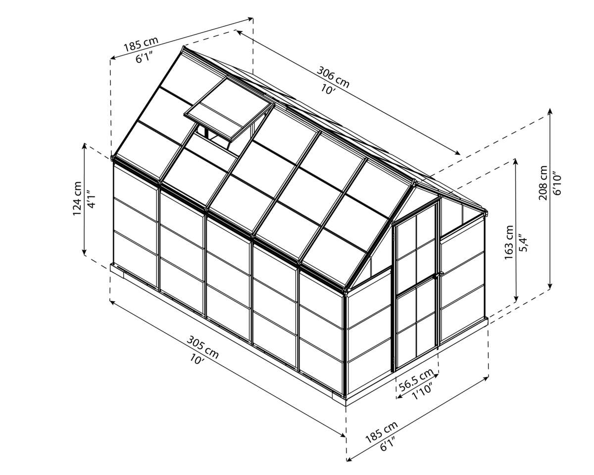 Palram - Canopia Harmony grå drivhus 5,7 m²