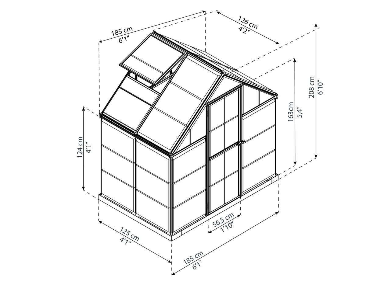 Palram - Canopia Harmony sølv drivhus 2,3 m²