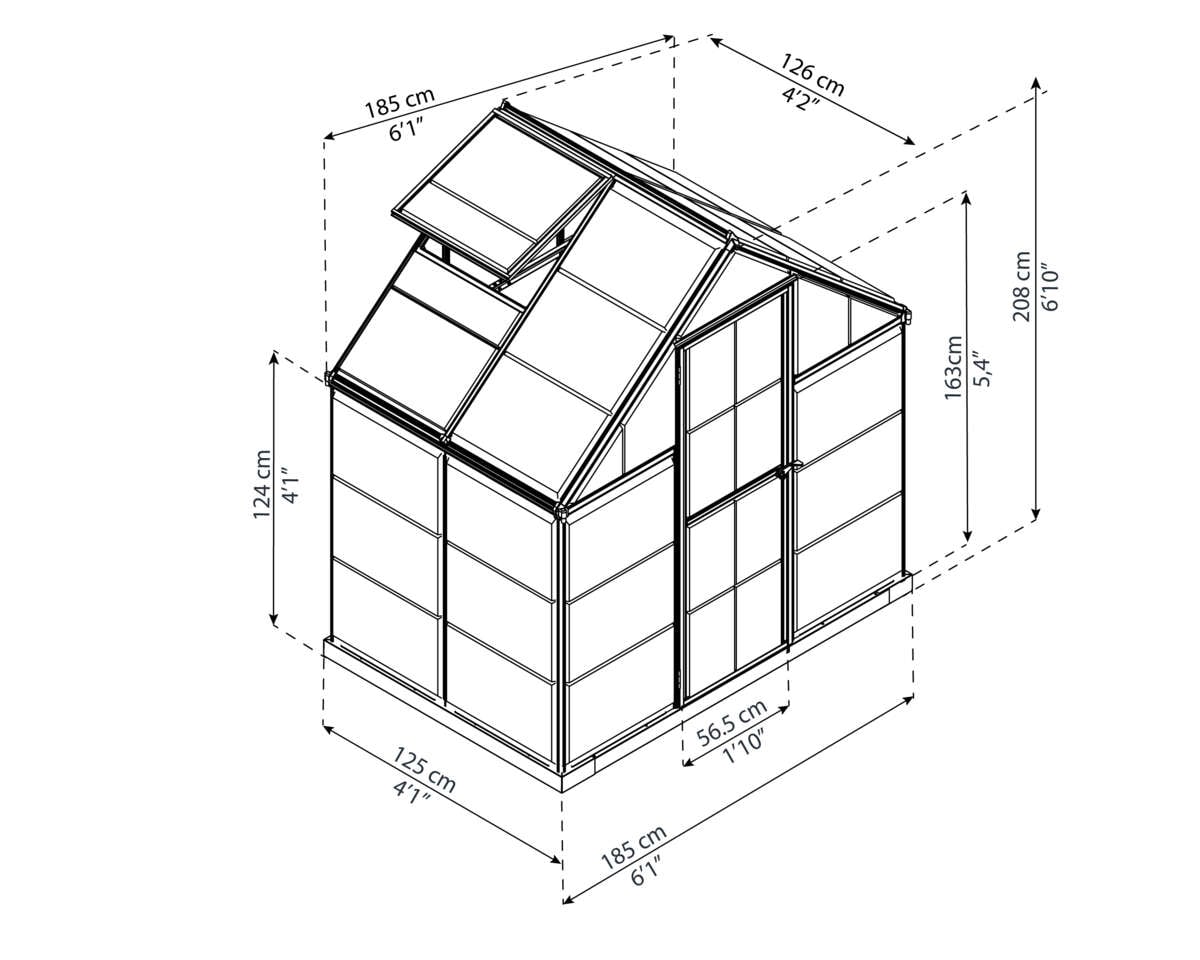 Palram - Canopia Harmony sølv drivhus 2,3 m²