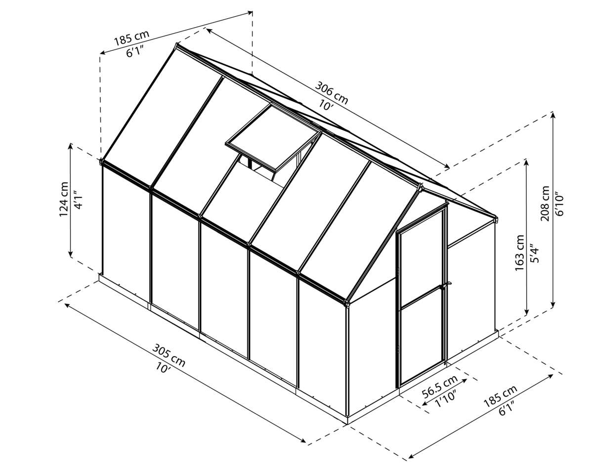Palram - Canopia Mythos sølv drivhus 5,7 m²