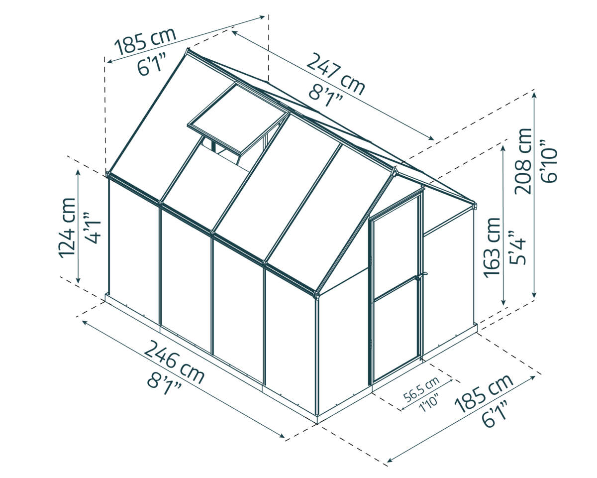 Palram - Canopia Mythos grå drivhus 4,6 m²