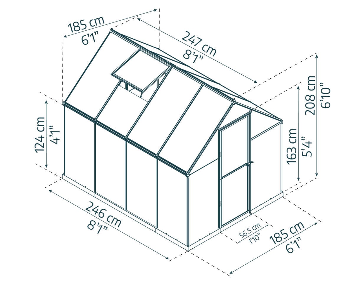 Palram - Canopia Mythos grå drivhus 4,6 m²