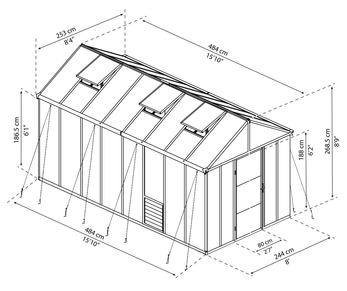 Palram - Canopia Glory Premium drivhus 12,2 m²
