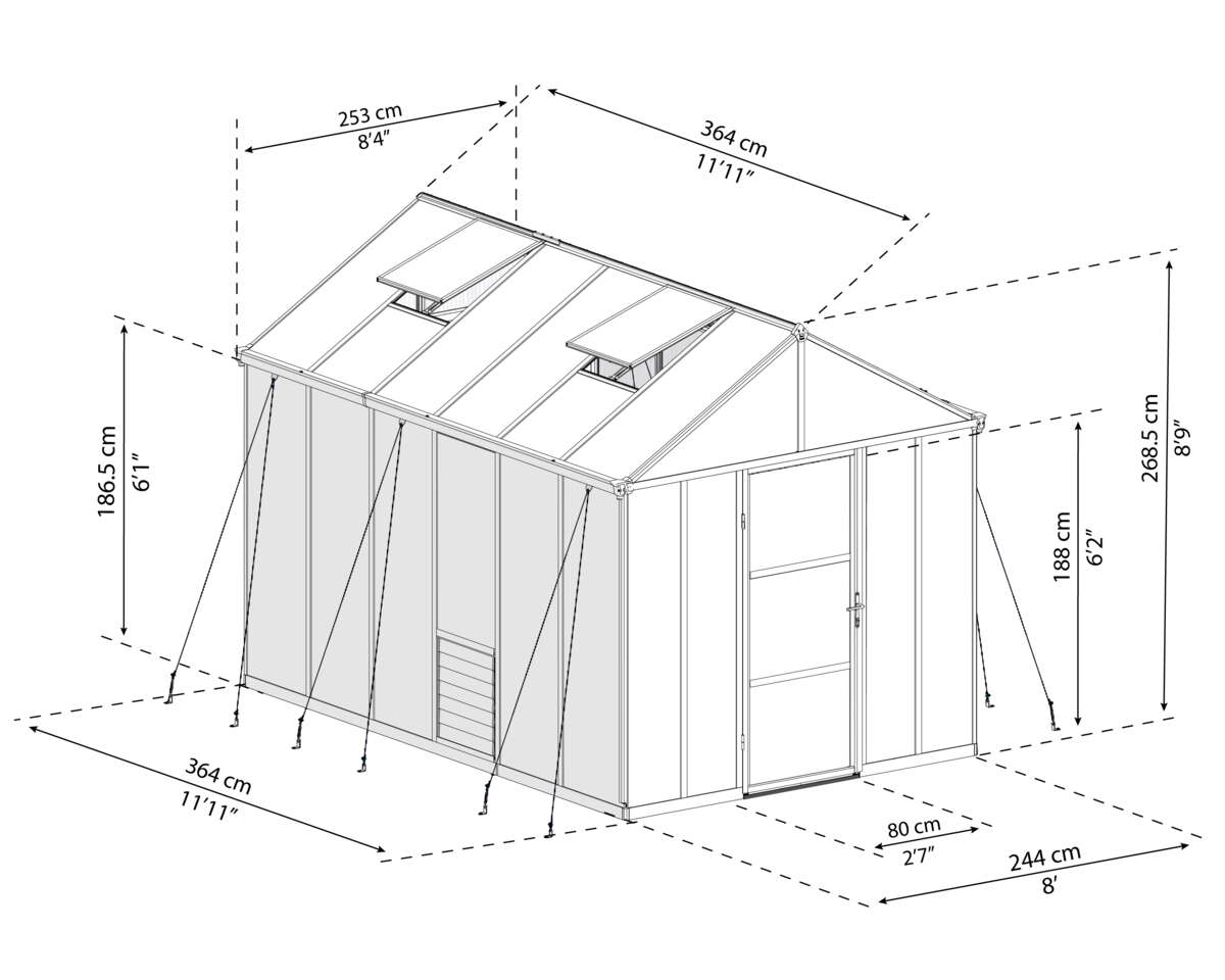 Palram - Canopia Glory Premium drivhus 9,2 m²