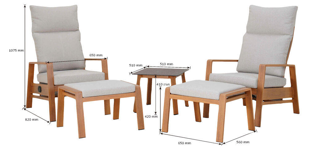 Bohem Holmen recliner terrassesett
