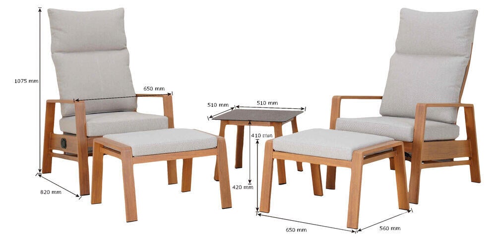 Bohem Holmen recliner terrassesett
