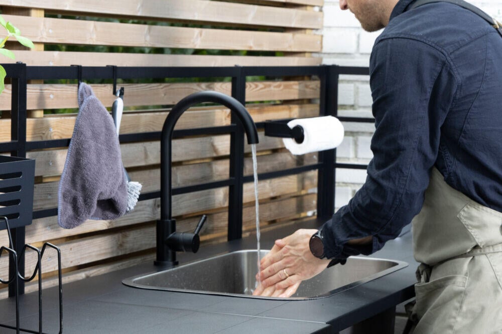 FCC utekjøkken modul 5 hylleseksjon m/vask og kran