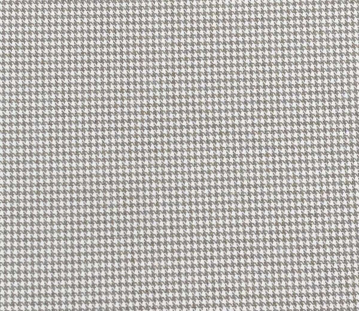 Røst hjørnegruppe teak og rutet beige vanntette putetrekk