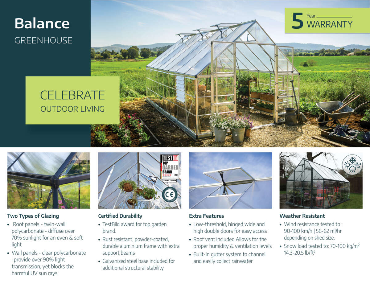 Palram - Canopia Balance drivhus 8,9 m²