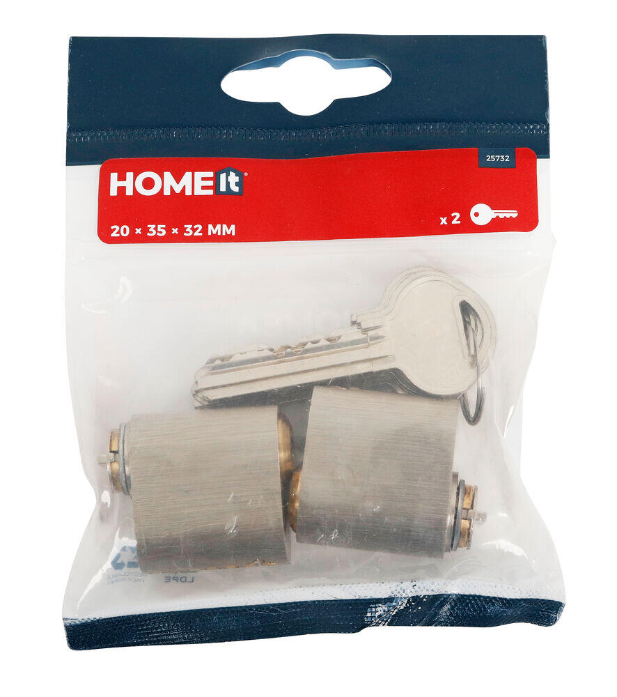 Home>it oval låssylinder med 3 nøkler 2-pk