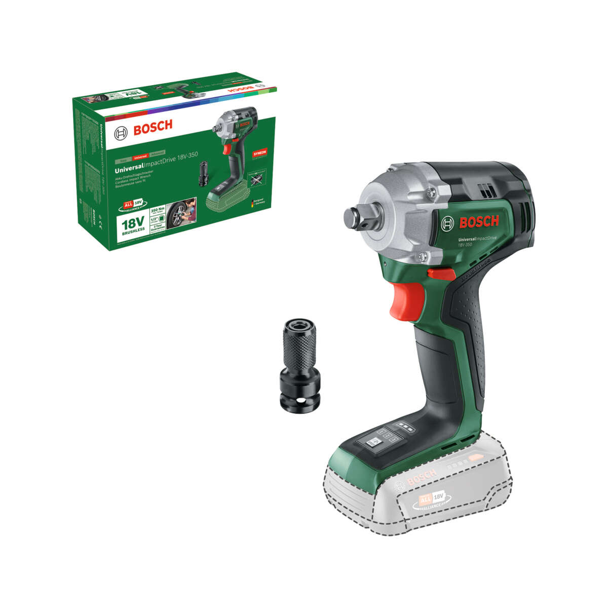 Bosch UniversalImpactDrive 18V-350 muttertrekker u/batteri