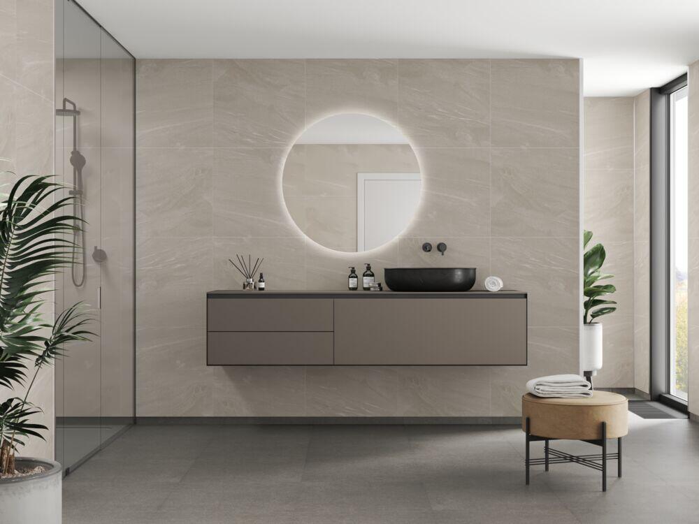 Fibo 4008 M6060 Beige Stone baderomsplate 2-pk