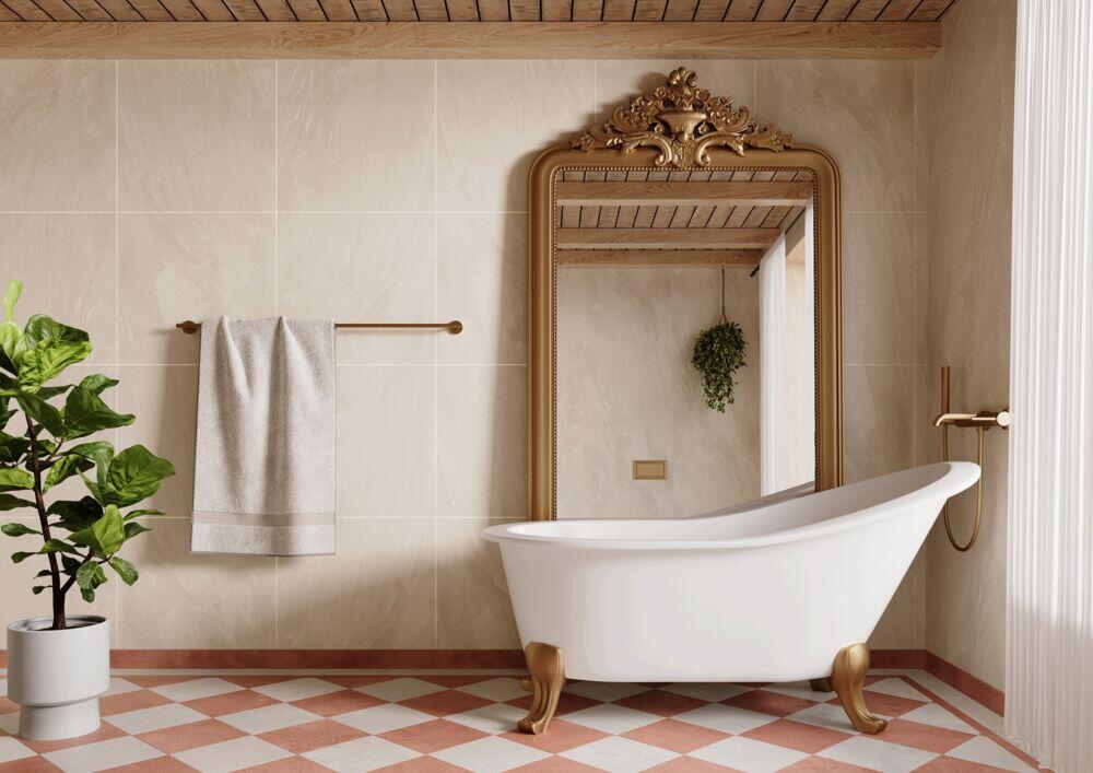 Fibo 4008 M6060 Beige Stone baderomsplate 2-pk