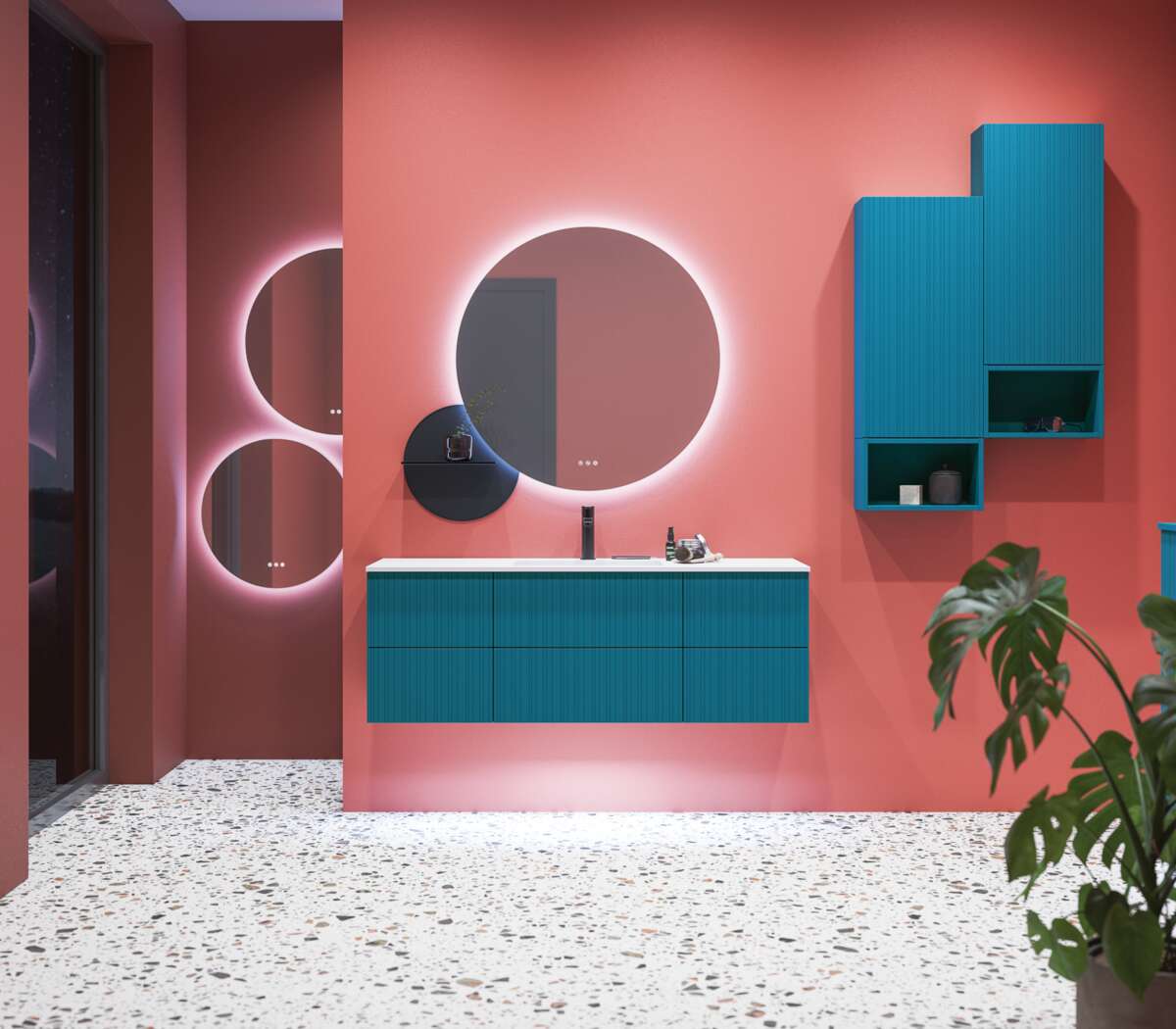 Scanbad Corona rund speil m/lys