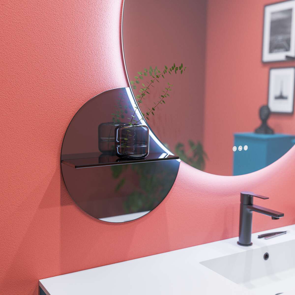 Scanbad Corona rund speil m/lys