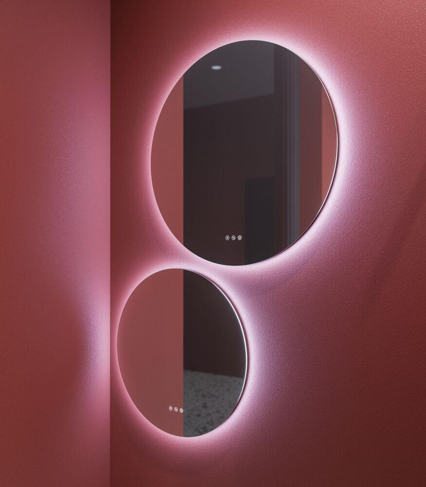 Corona Rund speil m/lysstyring