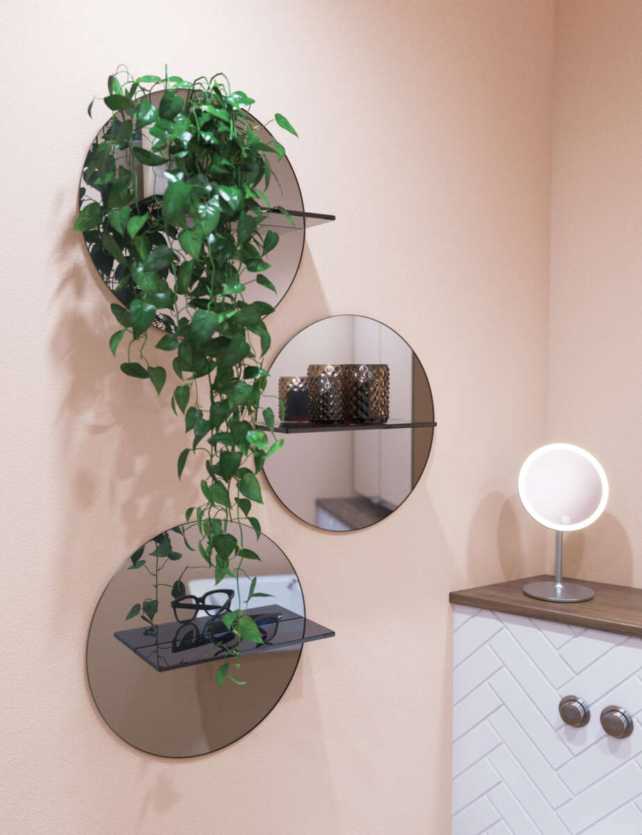 Scanbad Corana speil med hylle