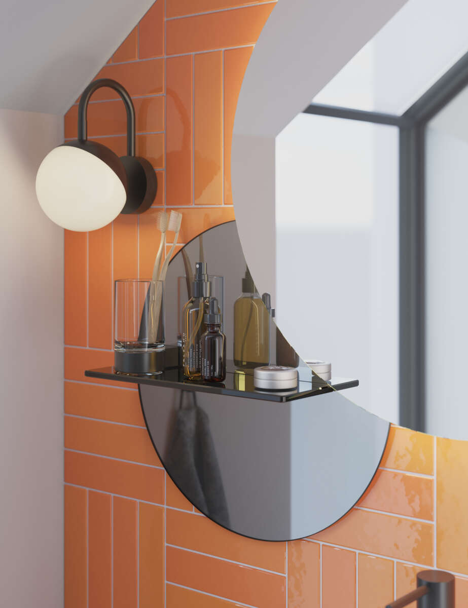 Scanbad Corana speil med hylle