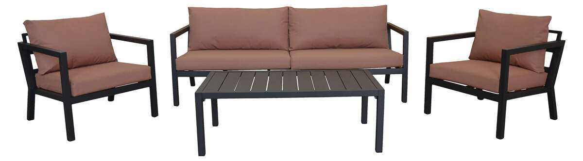 Røst sofagruppe sort og rust vanntette putetrekk