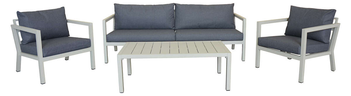 Røst sofagruppe kalk og mørk grå vanntette putetrekk