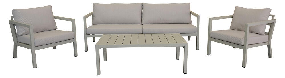 Røst sofagruppe kalk og rutet beige vanntette putetrekk