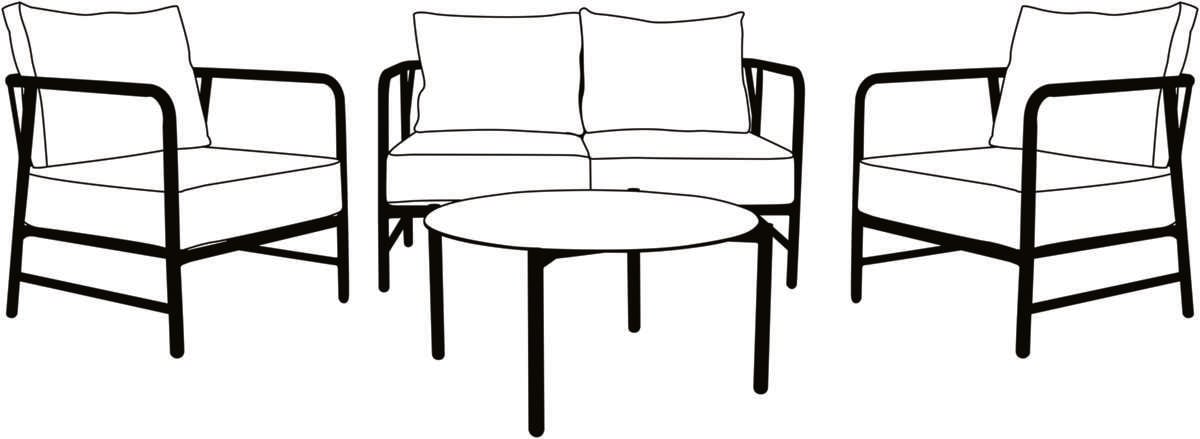 Brevik sofagruppe sort og mose putetrekk