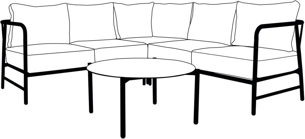 Brevik hjørnegruppe sort og kastanje putetrekk