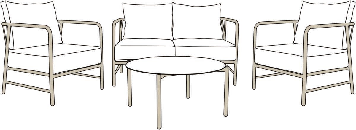 Brevik sofagruppe kalk og beige putetrekk