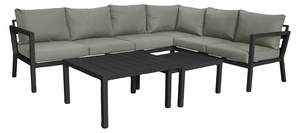 Røst hjørnegruppe sort og lys grå impregnerte putetrekk