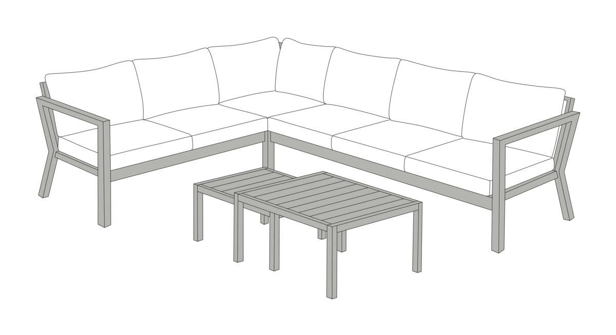 Røst hjørnegruppe kalk og beige vanntette putetrekk