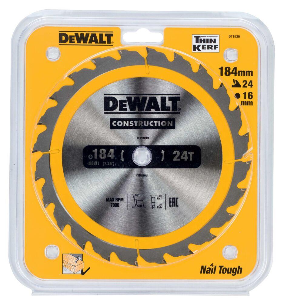 DEWALT DT1939 sirkelsagblad 184x24 mm