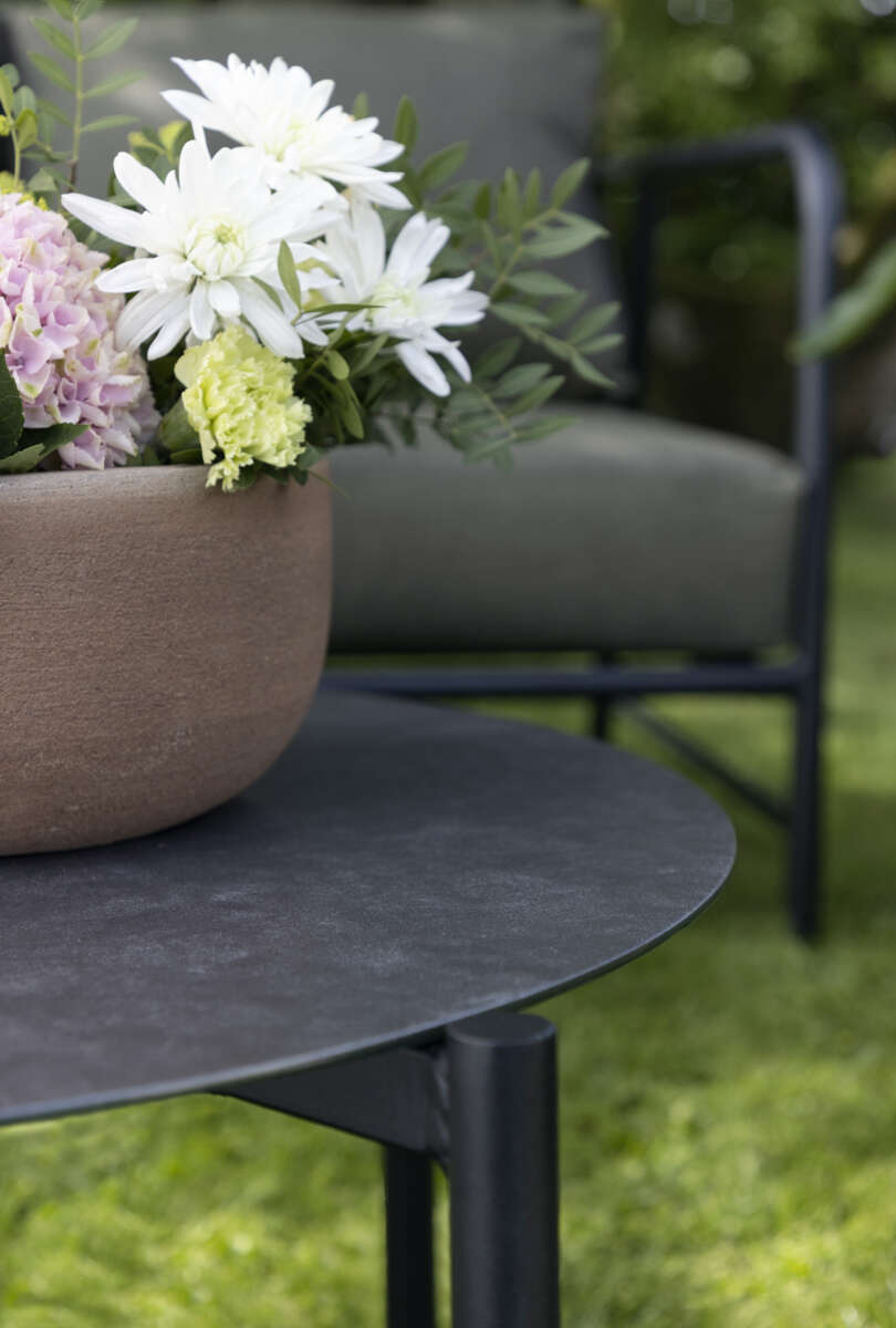 Brevik hjørnegruppe sort og mose putetrekk