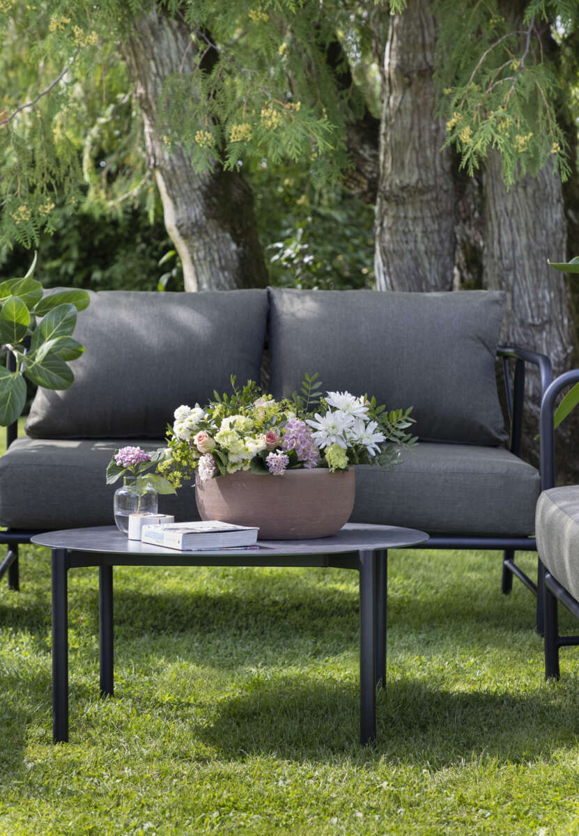 Brevik sofagruppe sort og mose putetrekk