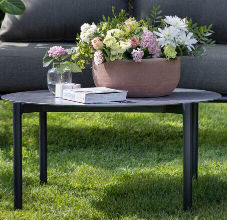 Brevik sofagruppe sort og kastanje putetrekk