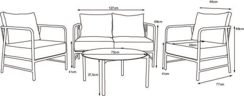 Brevik sofagruppe kalk og terrakotta putetrekk