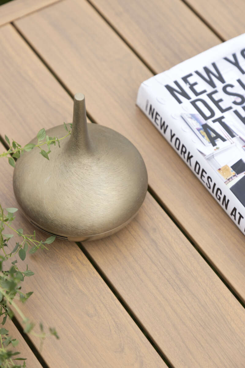 Røst hjørnegruppe teak og beige impregnerte putetrekk