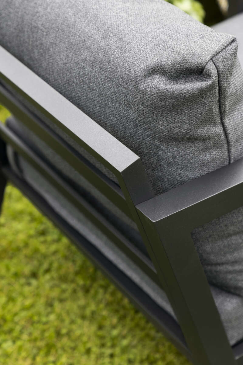 Røst sofagruppe sort og mørk grå impregnerte putetrekk