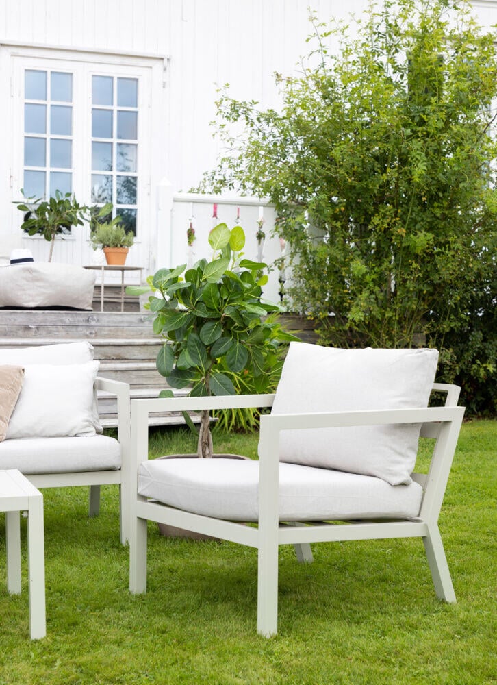 Røst sofagruppe kalk og beige impregnerte putetrekk