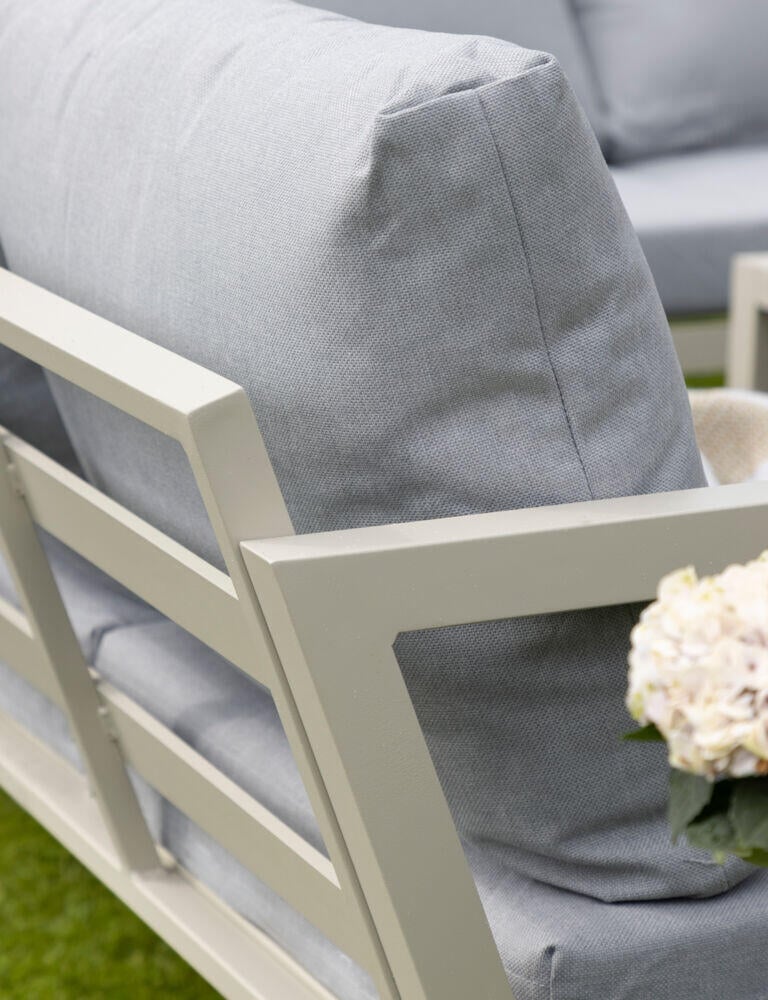 Røst sofagruppe kalk og lys grå impregnerte putetrekk