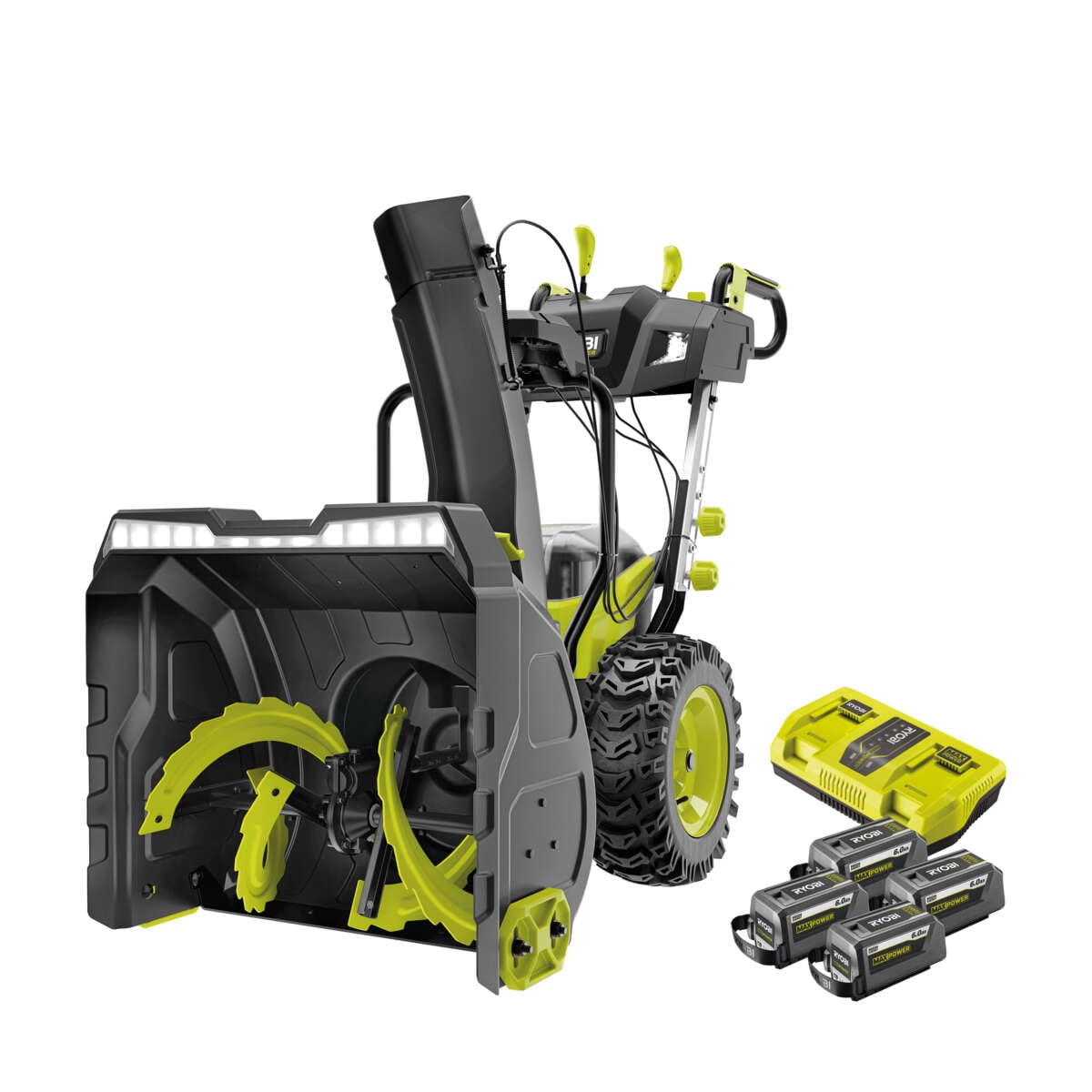 Ryobi Max Power RY36STX61A-460F snøfreser m/4 batterier